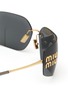 Detail View - Click To Enlarge - MIU MIU - Metal Irregular Sunglasses