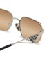 Detail View - Click To Enlarge - PRADA - Metal Irregular Sunglasses