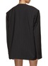 Back View - Click To Enlarge - WE11DONE - Collarless Pinstripe Oversized Blazer