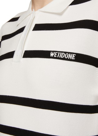  - WE11DONE - Striped Knit Polo Top
