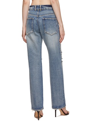 Back View - Click To Enlarge - WE11DONE - Distressed Straight Leg Jeans