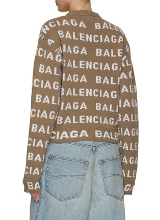 Back View - Click To Enlarge - BALENCIAGA - Logo Knit Cropped Sweater