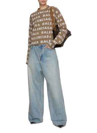 Figure View - Click To Enlarge - BALENCIAGA - Logo Knit Cropped Sweater