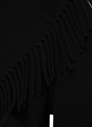  - BALENCIAGA - Fringe Detail Wool Wrap Coat