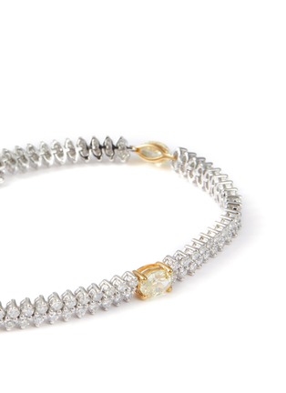 Detail View - Click To Enlarge - LC COLLECTION JEWELLERY - 18K Gold Diamond Mixed Cut Yellow Diamond Tennis Bracelet