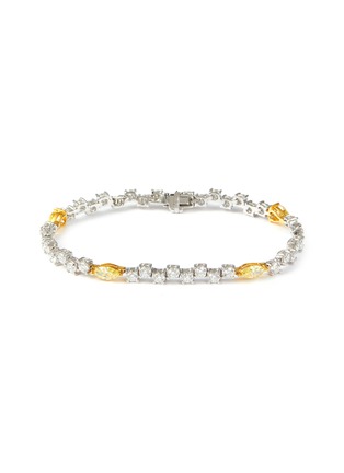 14K Yellow Gold Baguette Diamond Tennis Bracelet 7.05ct - Manhattan Jewelers