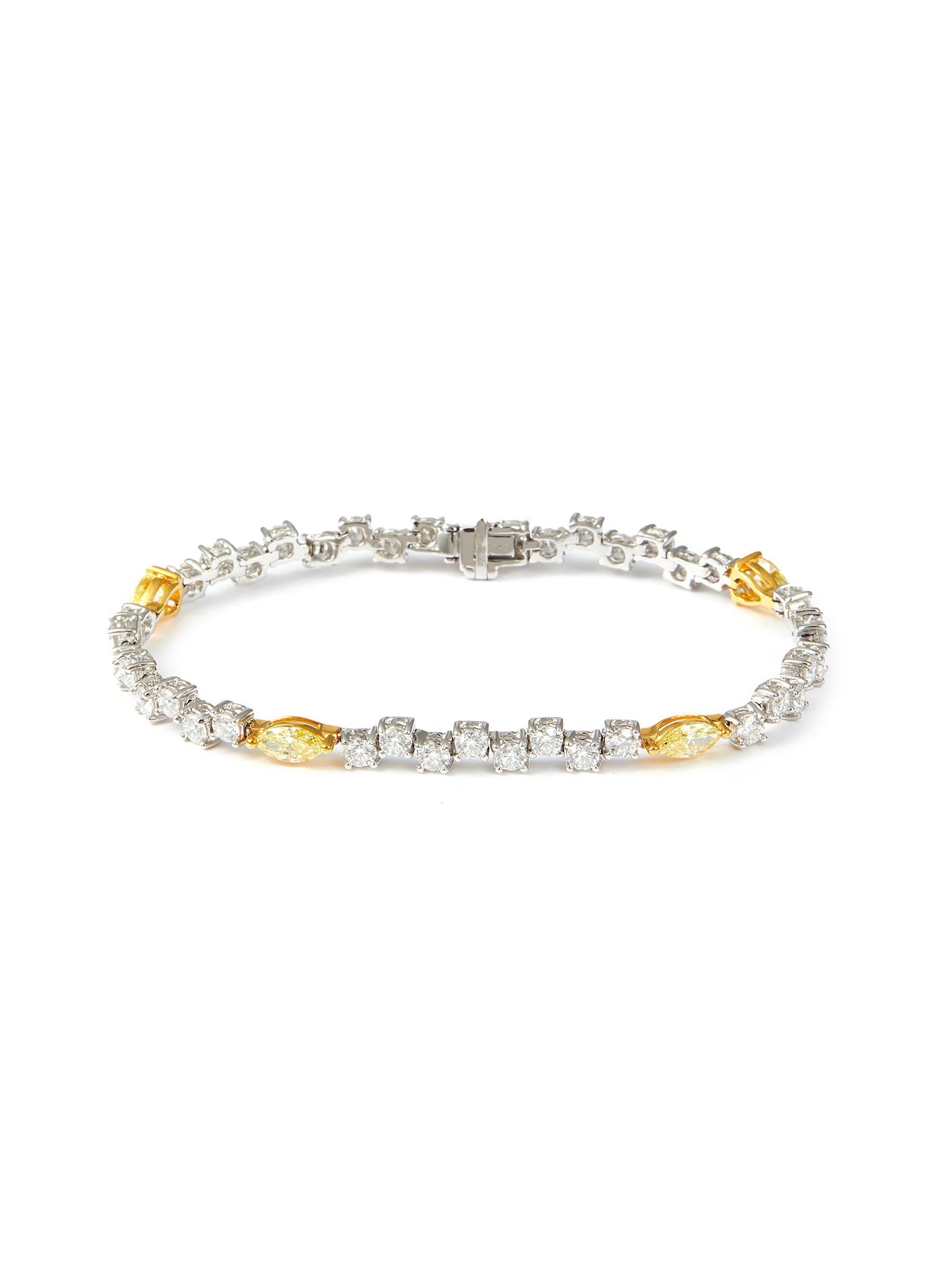 Yellow Gold and Diamond Tennis Bracelet | Sale