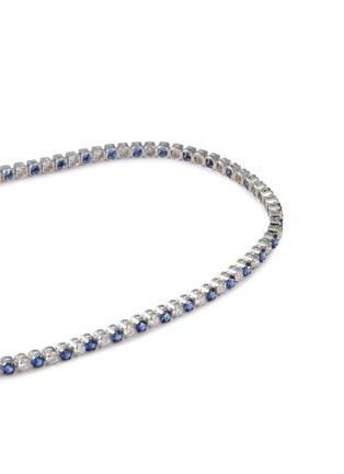 Detail View - Click To Enlarge - LC COLLECTION JEWELLERY - 18K White Gold Diamond Sapphire Tennis Bracelet
