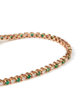 Detail View - Click To Enlarge - LC COLLECTION JEWELLERY - 18K Rose Gold Diamond Emerald Tennis Bracelet