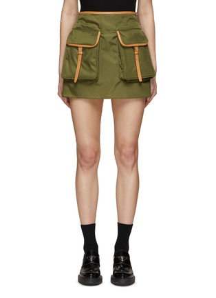 Main View - Click To Enlarge - PRADA - Contrast Trim Re-Nylon Utility Mini Skirt