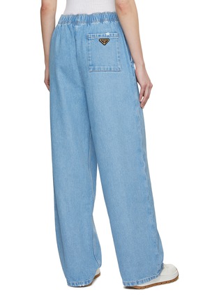 Back View - Click To Enlarge - PRADA - Elasticated Waist Wide Leg Jeans