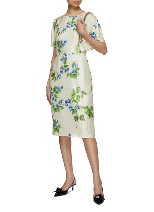 Figure View - Click To Enlarge - PRADA - Allover Floral Silk Blend Dress