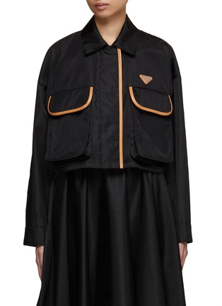 Main View - Click To Enlarge - PRADA - Contrast Trim Re-Nylon Cropped Jacket