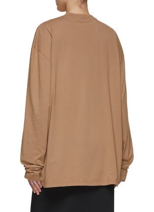 Back View - Click To Enlarge - PRADA - Logo Relaxed Long Sleeve T-Shirt