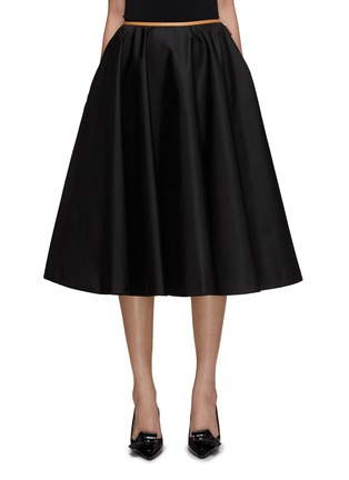Main View - Click To Enlarge - PRADA - Leather Trim Re-Nylon Skirt