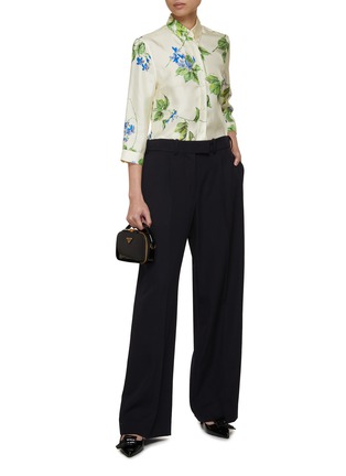 Figure View - Click To Enlarge - PRADA - Allover Floral Silk Shirt