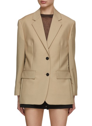 Main View - Click To Enlarge - PRADA - Mohair Blend Boxy Single Breasted Blazer