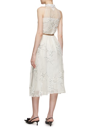 Back View - Click To Enlarge - PRADA - Floral Embroidered Sheer Organza Dress