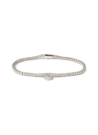 Main View - Click To Enlarge - LC COLLECTION JEWELLERY - 18K White Gold Diamond Heart Charm Tennis Bracelet