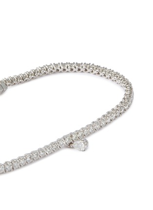 Detail View - Click To Enlarge - LC COLLECTION JEWELLERY - 18K White Gold Diamond Pear Solitaire Charm Tennis Bracelet