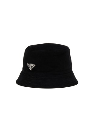 Main View - Click To Enlarge - PRADA - Enamelled Metal Triangular Logo Bucket Hat