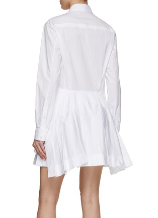 Back View - Click To Enlarge - ALAÏA - Pleated Bottom Skirt Shirt Dress