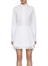 Front View - Click To Enlarge - ALAÏA - Pleated Bottom Skirt Shirt Dress
