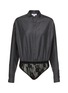 Main View - Click To Enlarge - ALAÏA - Flannel Button Up Bodysuit