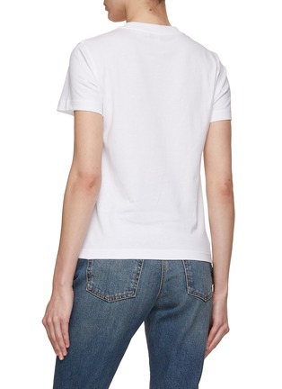Back View - Click To Enlarge - ALAÏA - Logo Embroidered Cotton T-Shirt