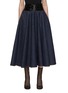 Front View - Click To Enlarge - ALAÏA - Elastic Belt Flared Denim Skirt