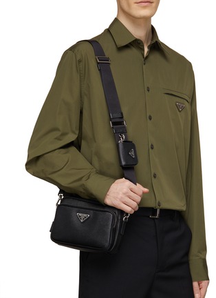 Figure View - Click To Enlarge - PRADA - Saffiano Leather Crossbody Bag