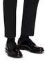 Figure View - Click To Enlarge - PRADA - Spazzolato Brushed Leather Derby Shoes