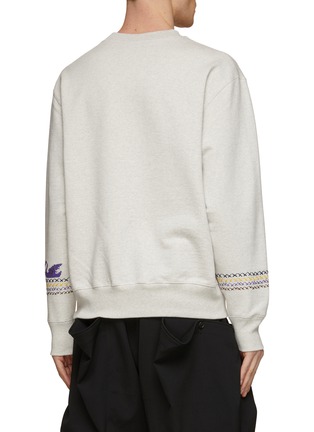Back View - Click To Enlarge - KHOKI - Purple Cross-stitch Sweatshirt