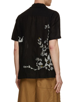 Back View - Click To Enlarge - KHOKI - Cross-Stitch Cotton Linen Shirt