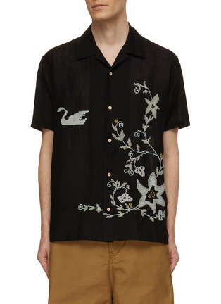 Main View - Click To Enlarge - KHOKI - Cross-Stitch Cotton Linen Shirt