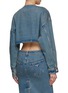 Back View - Click To Enlarge - PRADA - Cropped Denim Chasseur Jacket