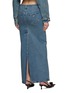 Back View - Click To Enlarge - PRADA - Logo Plaque Denim Maxi Skirt