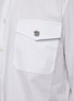  - PRADA - Jewelled Button Back Logo Plaque Poplin Military Shirt