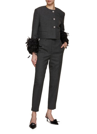 Figure View - Click To Enlarge - PRADA - Tapered Leg Wool Trousers