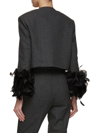 Back View - Click To Enlarge - PRADA - Feather Trim Chausseur Jacket