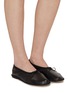 Figure View - Click To Enlarge - PEDDER RED - Noah Grained Leather Ballerina Flats