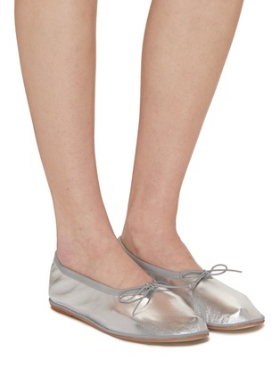 Figure View - Click To Enlarge - PEDDER RED - Noah Crinkled Leather Ballerina Flats