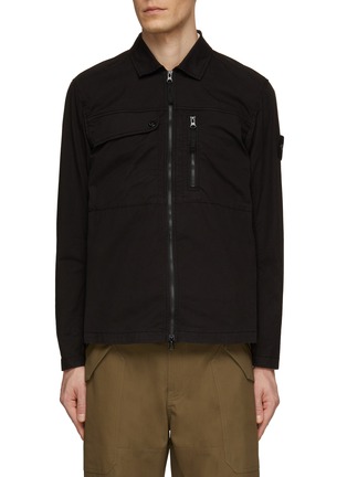 Main View - Click To Enlarge - STONE ISLAND - Chest Pocket Zip Up Shirt Jacket