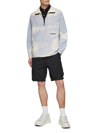Figure View - Click To Enlarge - STONE ISLAND - Luce Print Stand Collar Half Zip Shirt