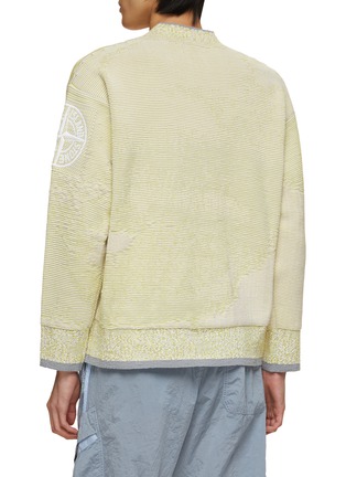 Back View - Click To Enlarge - STONE ISLAND - Logo Embroidered Jacquard Knitted Sweater