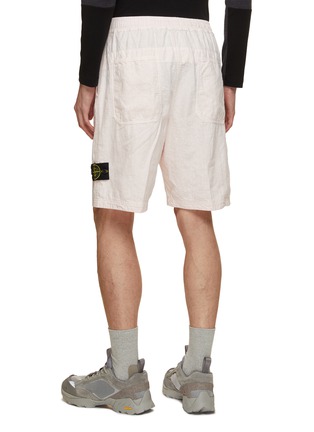 Back View - Click To Enlarge - STONE ISLAND - Linen Blend Cargo Shorts