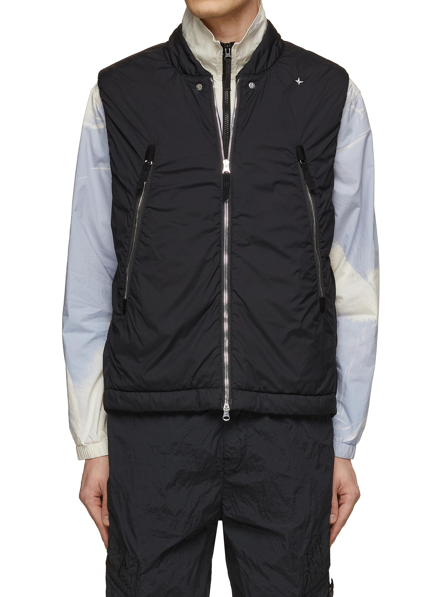 STONE ISLAND Stellina Embroidered Star Concealed Hood Zip Vest