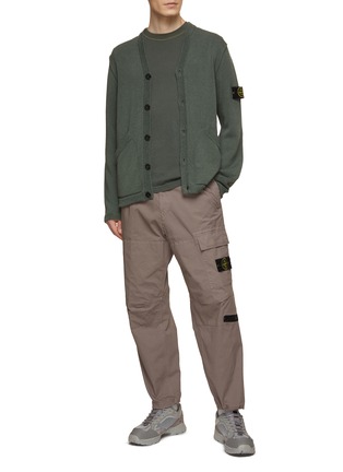 Figure View - Click To Enlarge - STONE ISLAND - V-Neck Cotton Cardigan