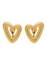 Main View - Click To Enlarge - LANE CRAWFORD VINTAGE ACCESSORIES - Vintage Monet Gold Tone Heart Cip On Earrings