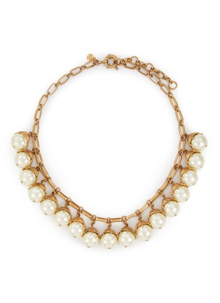 Main View - Click To Enlarge - LANE CRAWFORD VINTAGE ACCESSORIES - Faux Pearl Gold Toned Dangling Necklace